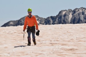 Phil Novis collecting glacier cores