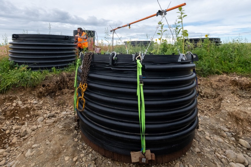 The installation of the lysimeters deep into the fields on the Canterbury plains.