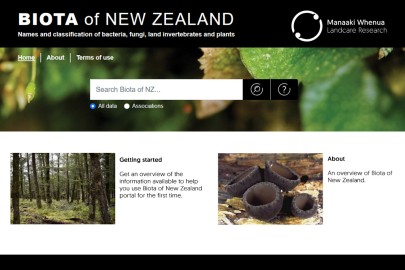 Screenshot: Biota of New Zealand