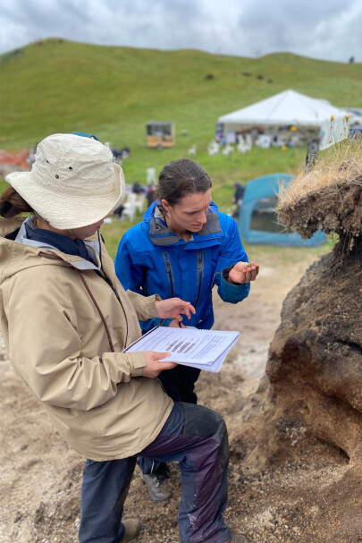 Soil profile analysis as part of the 2024 Soil Judging Competition.